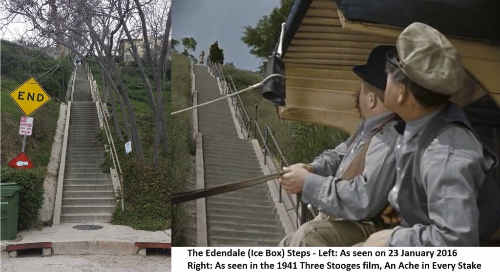 Edendale Stairways Three Stooges An Ache in Every Stake 1941 vs 2016